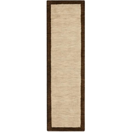 Safavieh 2 ft. - 3 in. x 8 ft. Runner- Shag Himalaya Beige And Dark Brown Hand Loomed Rug HIM585A-28